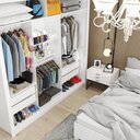 Ver imagem 3 de Quarto Completo de Casal com Closet Clarice 4 Gavetas e Cama Paula Carioca Móveis