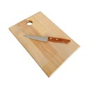 Ver imagem 2 de Kit 10 Tabuas de Corte Madeira + 10 Facas Inox 31x22