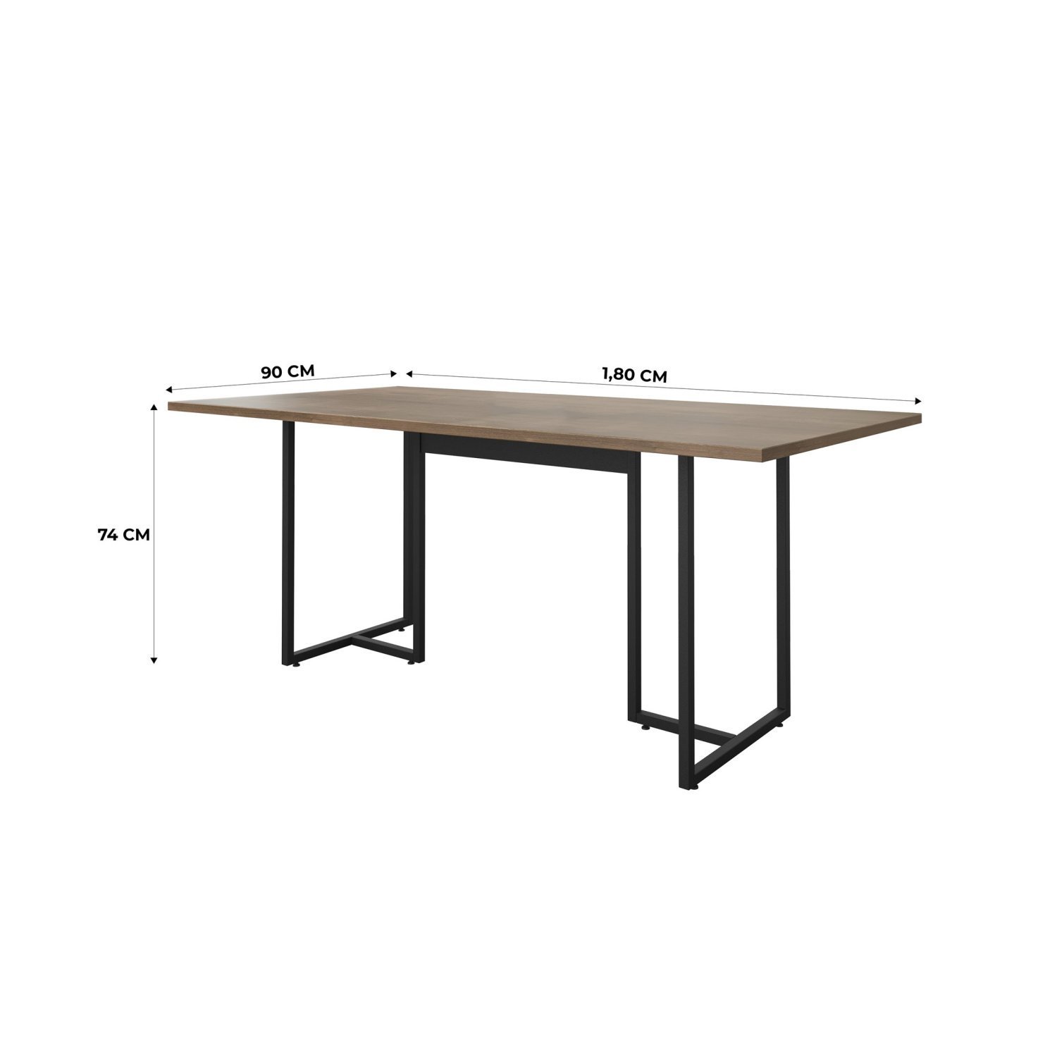 Mesa de Reunião Industrial 180x90cm Prime PR-23 6 Lugares Espresso Móveis - 3