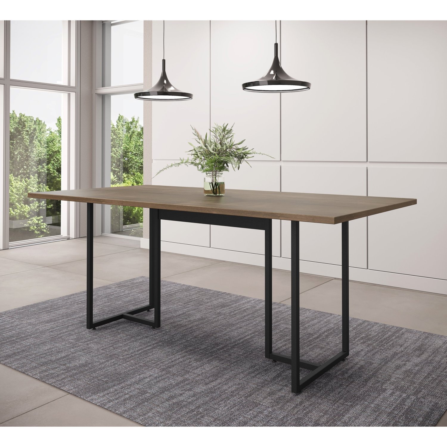 Mesa de Reunião Industrial 180x90cm Prime PR-23 6 Lugares Espresso Móveis - 1