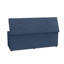 Ver imagem 2 de Calçadeira Baú Solteiro 0,90m Berlim Suede Azul Marinho Sky Mobile
