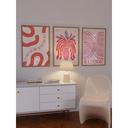 Kit 3 Quadros Decorativos Linhas Illusion Moderno - 1