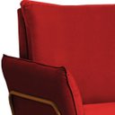 Ver imagem 5 de Poltrona para Sala Decorativa Lotus Bronze Assento Veludo Vermelho - Iben Móveis