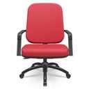 Ver imagem 2 de Kit Cadeira de Escritório Giratória e 2 Cadeiras Fixas Preta Magno P03 Crepe Vermelho - Lyam Decor