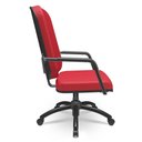 Ver mais imagens de Kit Cadeira de Escritório Giratória e 2 Cadeiras Fixas Preta Magno P03 Crepe Vermelho - Lyam Decor
