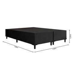 Cama Box Queen 1,58 m com 38cm de Altura Prince Suede Preto - 7