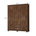 Ver imagem 3 de Guarda-Roupa Casal 6 Portas 2 Gavetas e Cômoda Sapateira 4 Gavetas Itapema Marrom/Malbec