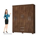 Ver imagem 7 de Guarda-Roupa Casal 6 Portas 2 Gavetas e Cômoda Sapateira 4 Gavetas Itapema Marrom/Malbec