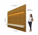 Ver imagem 5 de Rack com Painel para TV até 90 Polegadas 100% MDF Ripado com LED 250CMX228.8cm Nobre Naturale/Off White