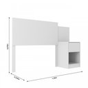 Ver imagem 2 de Cabeceira de Solteiro Altesa 1 Gavetas 1 Nichos Branca