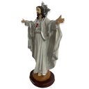 Ver imagem 2 de Imagem Jesus Oxalá Prata Braços Abertos Branco Resina 30cm