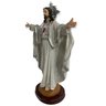 Imagem Jesus Oxalá Prata Braços Abertos Branco Resina 30cm - 2