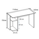 Ver imagem 5 de Escrivaninha Mesa Escritório e Gamer com Suporte para Cpu 114cm Branco