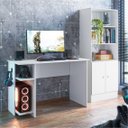 Ver imagem 6 de Escrivaninha Mesa Escritório e Gamer com Suporte para Cpu 114cm Branco