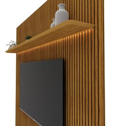 Painel para TV até 90 Polegadas Impressão Ripada com LED com Gaveta 220cm 100% MDF Requinte - 6