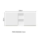 Ver imagem 3 de Armário de Cozinha Aéreo 150 cm 2 Portas e 2 Nichos Branco Glamy Madesa