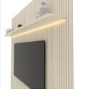 Ver imagem 7 de Painel para TV até 90 Polegadas com LED 100% MDF 224CMX250CM Impressão Ripada com Gaveta Requinte Branco
