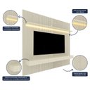 Ver imagem 5 de Painel para TV até 90 Polegadas com LED 100% MDF 224cmx250cm Impressão Ripada com Gaveta Requinte