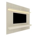 Ver imagem 2 de Painel para TV até 90 Polegadas com LED 100% MDF 224CMX250CM Impressão Ripada com Gaveta Requinte Branco