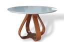 Ver imagem 2 de Mesa de Jantar Cebola Redonda 90cm Tampo Laqueado C/vidro Off White