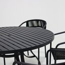 Ver imagem 3 de Jogo de Mesa Alumínio 6 Cadeiras Lavanda Corda Náutica Preta