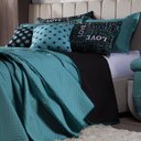 Ver imagem 7 de Kit Colcha Casal 7 Peças Love Tiffany Dupla Face com Almofadas Dourados