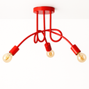 Ver imagem 1 de Plafon Laço Aluminio Teto e27 3 Luzes Lumini Lab - Vermelho Brilhante