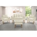 Ver imagem 1 de Kit Namoradeira Sofá Opala + 2 Poltronas Cadeira Opala + 1 puff:bege