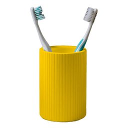 Porta Escova de Dente e Maquiagem Acessório Decorativo - Amarelo - 1