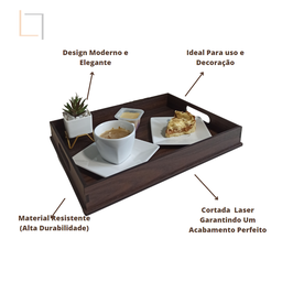 Bandeja Decorativa para Servir Café Cantinho do Café na Cama - 4