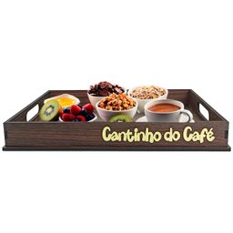 Bandeja Decorativa para Servir Café Cantinho do Café na Cama - 1