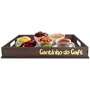 Bandeja Decorativa para Servir Café Cantinho do Café na Cama