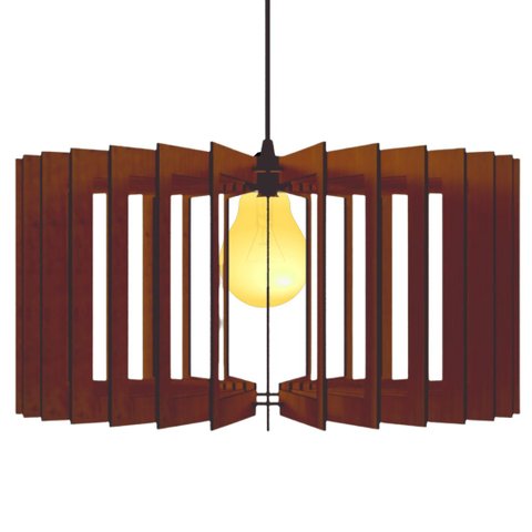 Luminária Teto tipo Pendente SALAMANCA MDF - Completa - Cor: Marrom