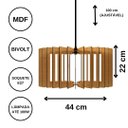 Ver imagem 3 de Luminária Teto tipo Pendente SALAMANCA MDF - Completa - Cor: Marrom