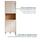 Ver mais imagens de Paneleiro de Cozinha com 4 Portas e Nicho MDF Nobre Bege/Cinamomo/Off White