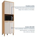 Ver imagem 6 de Paneleiro de Cozinha com 4 Portas e Nicho MDF Nobre Bege/Cinamomo/Off White