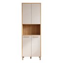 Ver imagem 2 de Paneleiro de Cozinha com 4 Portas e Nicho MDF Nobre Bege/Cinamomo/Off White