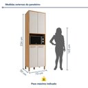 Ver imagem 3 de Paneleiro de Cozinha com 4 Portas e Nicho MDF Nobre Bege/Cinamomo/Off White