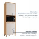 Ver imagem 7 de Paneleiro de Cozinha com 4 Portas e Nicho MDF Nobre Bege/Cinamomo/Off White
