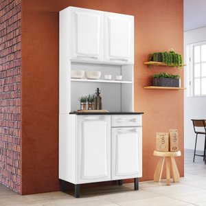 Cozinha Compacta em Aço 80cm 4 Portas 1 Gaveta Pratika Itatiaia