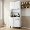 Ver imagem 1 de Armário de Cozinha em Aço com Bancada 4 Portas 1 Gaveta 195 x 80cm Pratika Itatiaia Branco