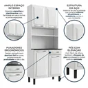 Ver imagem 5 de Armário de Cozinha em Aço com Bancada 4 Portas 1 Gaveta 195 x 80cm Pratika Itatiaia Branco