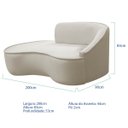 Ver imagem 5 de Kit Divã Recamier Orgânico Marrocos 200cm Lado Esquerdo e 2 Poltronas Amore Linho