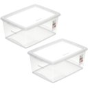Ver imagem 1 de 2 Caixas Organizadoras Plástica 15l com Tampa Ordene My Closet Retangular Transparente