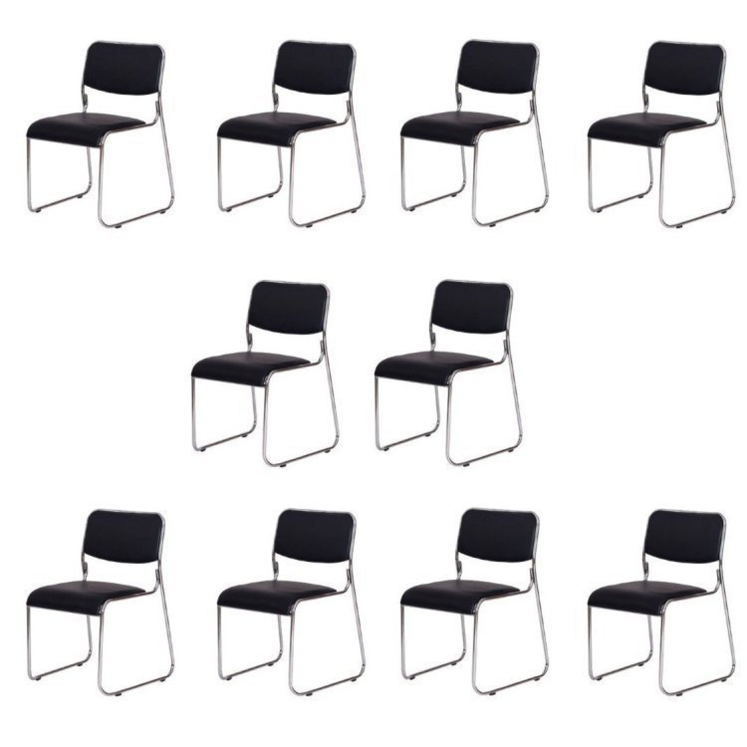 Kit 10 Cadeiras para Escritório Fixa Interlocutor Cromada Dubai OR Design - 1
