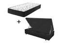 Ver imagem 1 de Cama Box Baú Solteiro Resistence Suede Preto + Colchão Solteiro Resistence Espuma D33 30x88x188