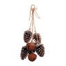 Enfeite Pendulo Natalino com Pinha e Sino Rustico 47cm - 1