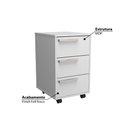 Ver imagem 2 de Gaveteiro com 3 Gavetas e Rodízios B26 - Branco