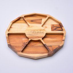 Petisqueira em Madeira Teca com Gravação Personalizada - 32x32cm - 3