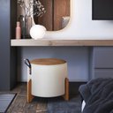 Ver imagem 1 de Puff em Linho 41cm x 42cm com Pés Miami